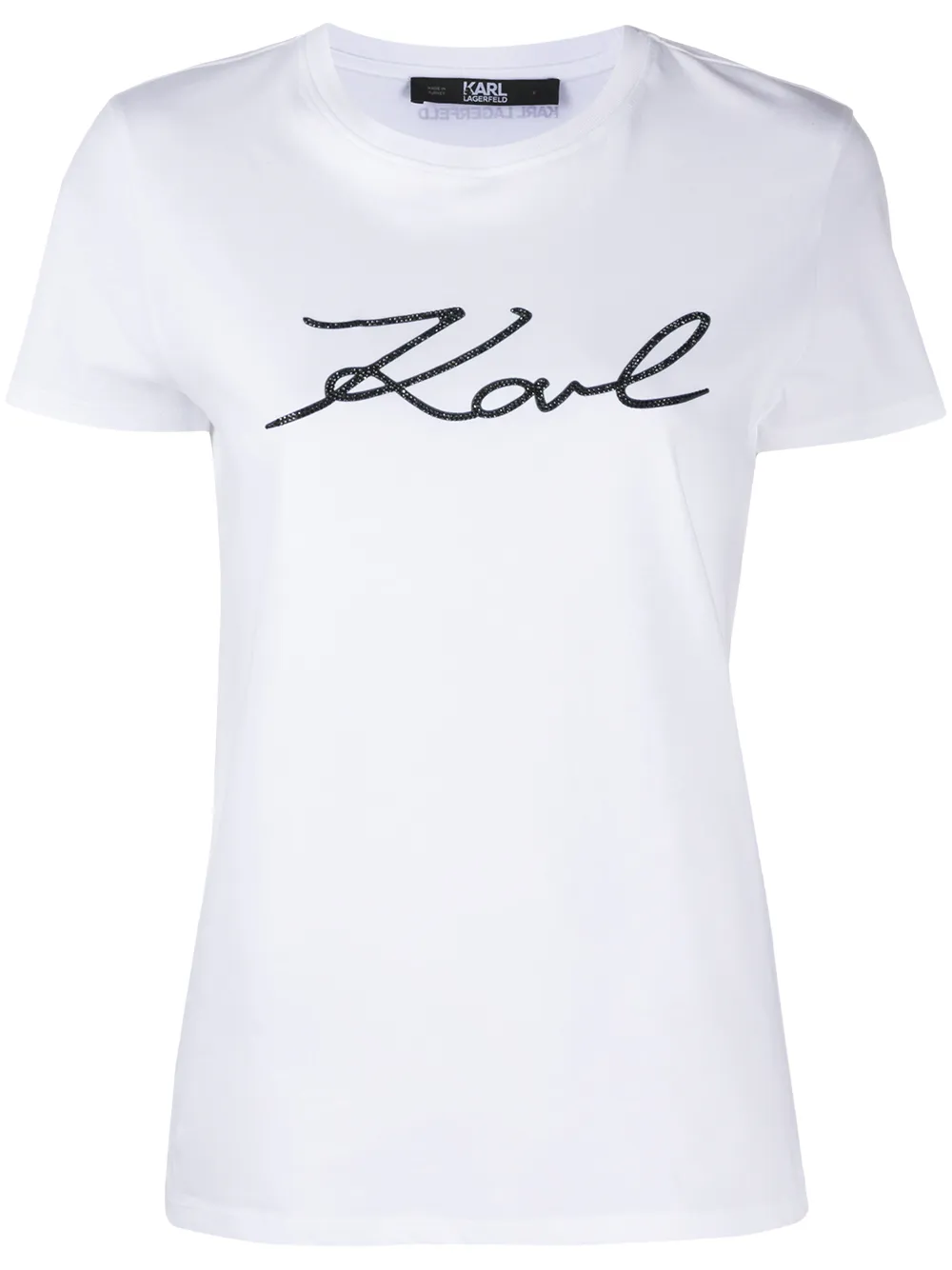 Karl Lagerfeld T-Shirt mit Karligraphy-Logo - Weiß