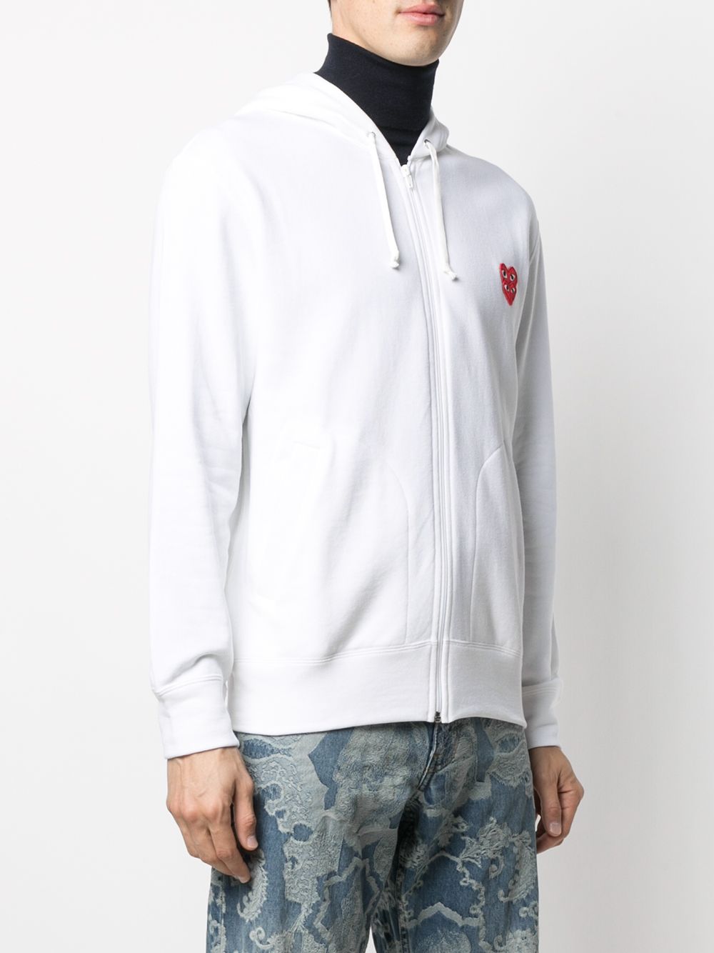 Comme Des Garçons Play Embroidered Heart zip-front Hoodie - Farfetch
