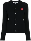 Comme Des Garçons Play overlapping heart wool cardigan - Black