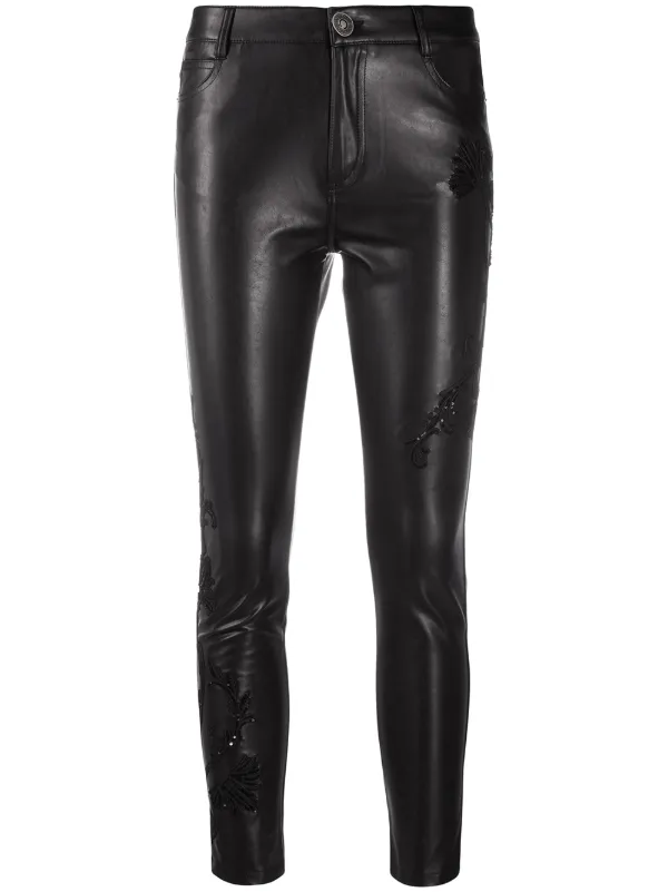 skinny faux leather trousers