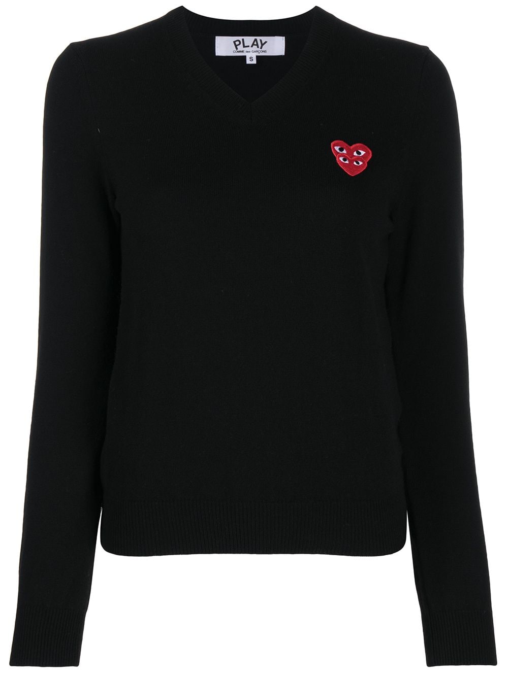 Image 1 of Comme Des Garçons Play V-neck overlapping heart top