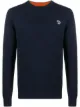 Image 1 of PS Paul Smith Zebra logo-embroidered rib-trimmed jumper
