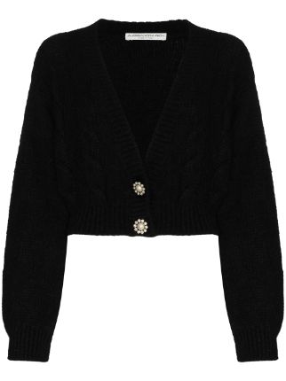 Alessandra Rich Cropped Cable Knit Cardigan Farfetch