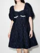 Image 2 of Simone Rocha embellished jacquard puff-sleeve dress