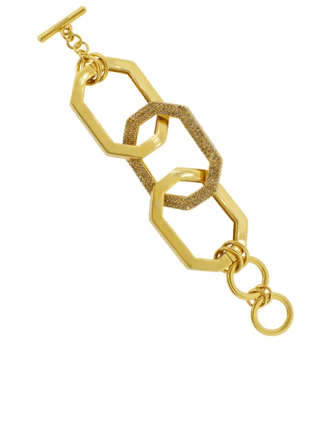 Oscar de la Renta oversized elongated octagon link bracelet