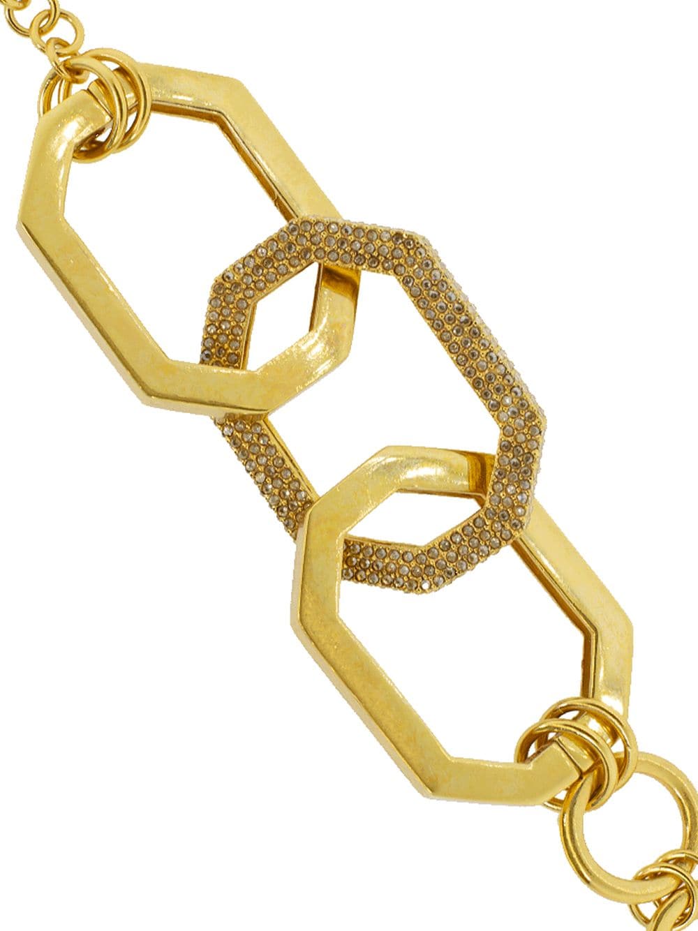 Shop Oscar De La Renta Oversized Elongated Octagon Link Bracelet In Gold