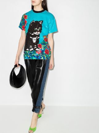 cat sequinned T-shirt展示图