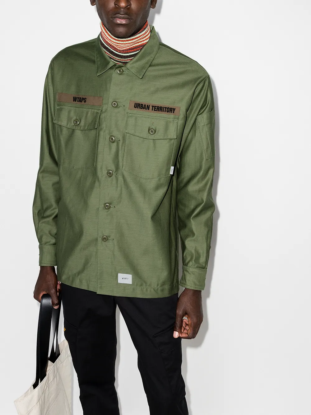 Wtaps Green Buds Long Sleeve Cotton Shirt | ModeSens