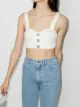 Image 2 of Alessandra Rich pearl-button crop top