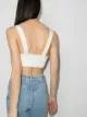 Alessandra Rich pearl-button crop top