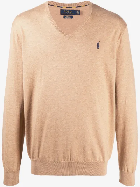 Polo Ralph Lauren logo-patch fine knit jumper