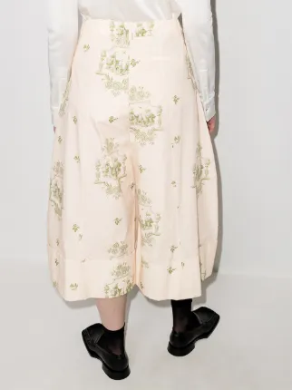 castle print wide-leg culottes展示图