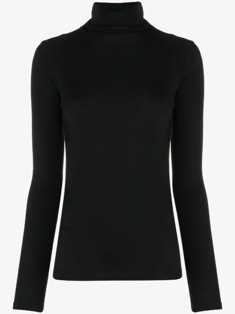 Vince roll-neck cotton blouse