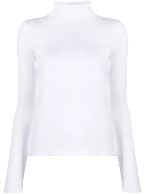 Vince roll-neck cotton blouse