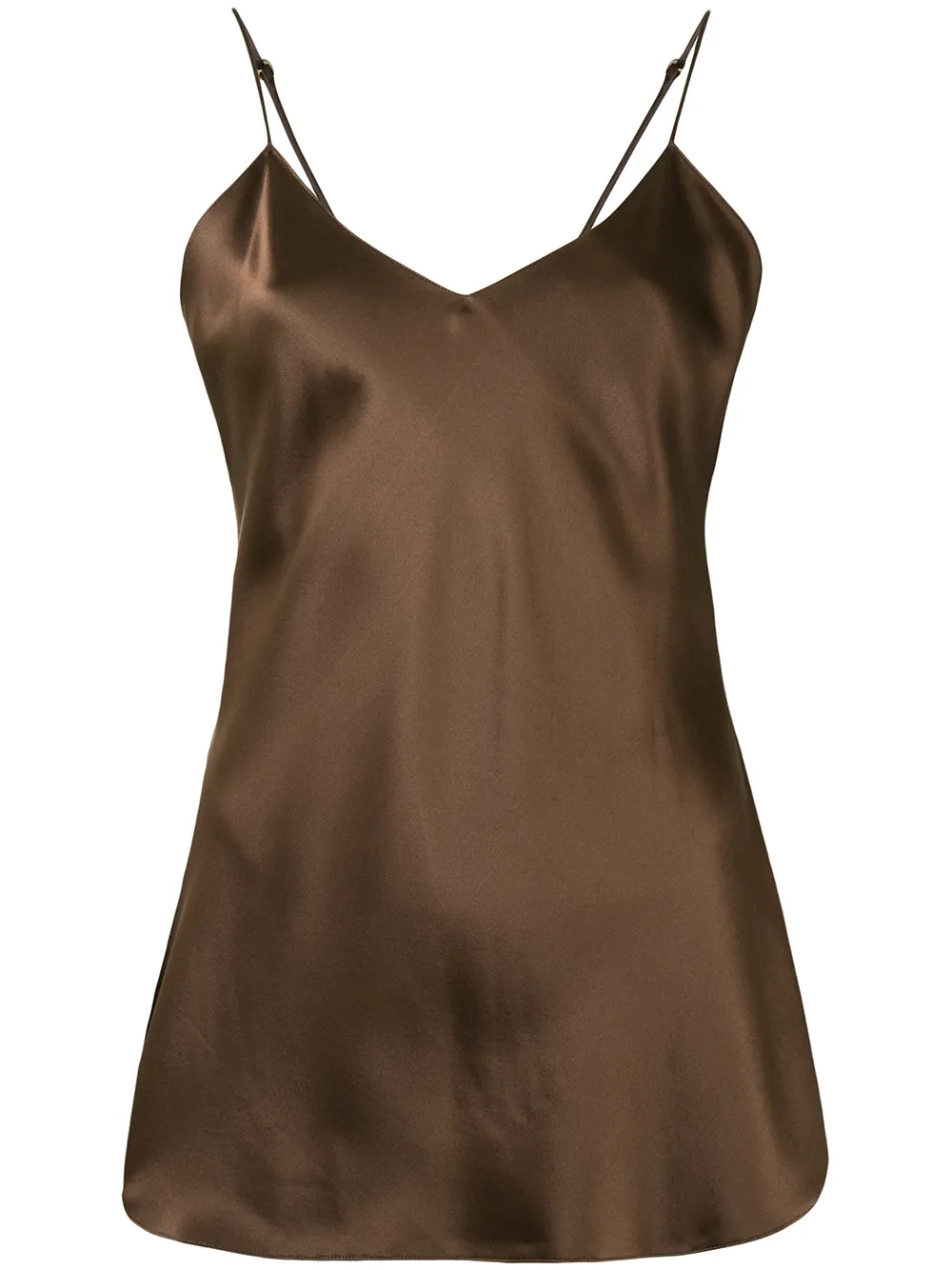 

Nili Lotan V-neck silk slip top - Brown