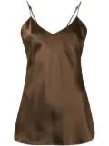 Nili Lotan V-neck silk slip top - Brown