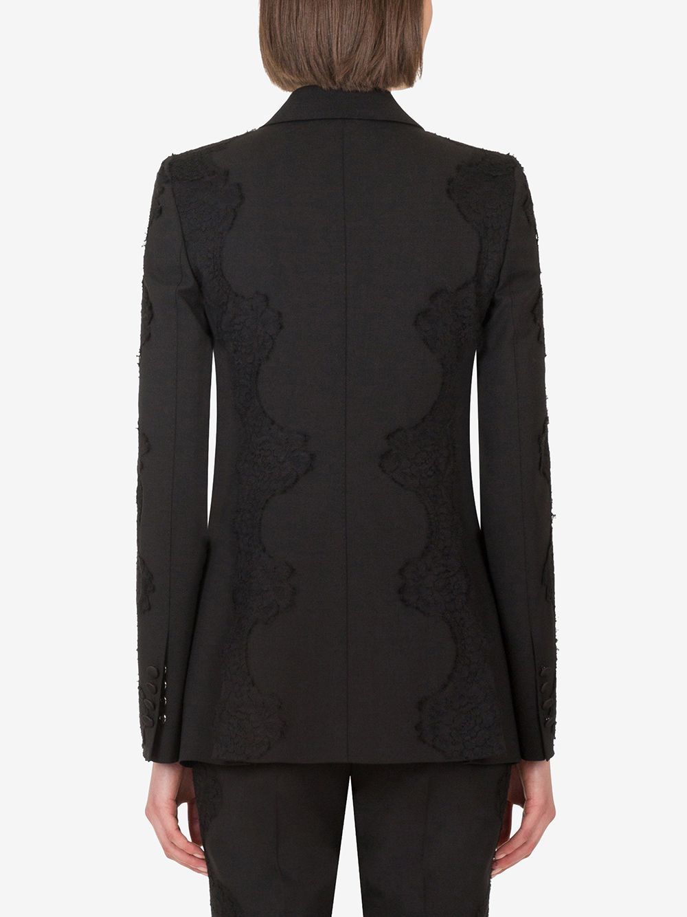 Dolce & Gabbana lace-overlay peak-lapel Blazer - Farfetch