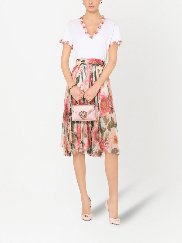 Shop Dolce & Gabbana floral-print skirt with Express Delivery - FARFETCH