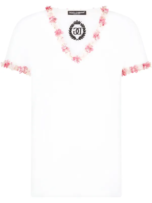 \u0026 Gabbana floral appliqué T-shirt 
