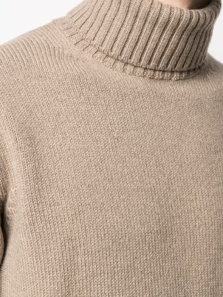 ribbed knit detail roll neck jumper展示图