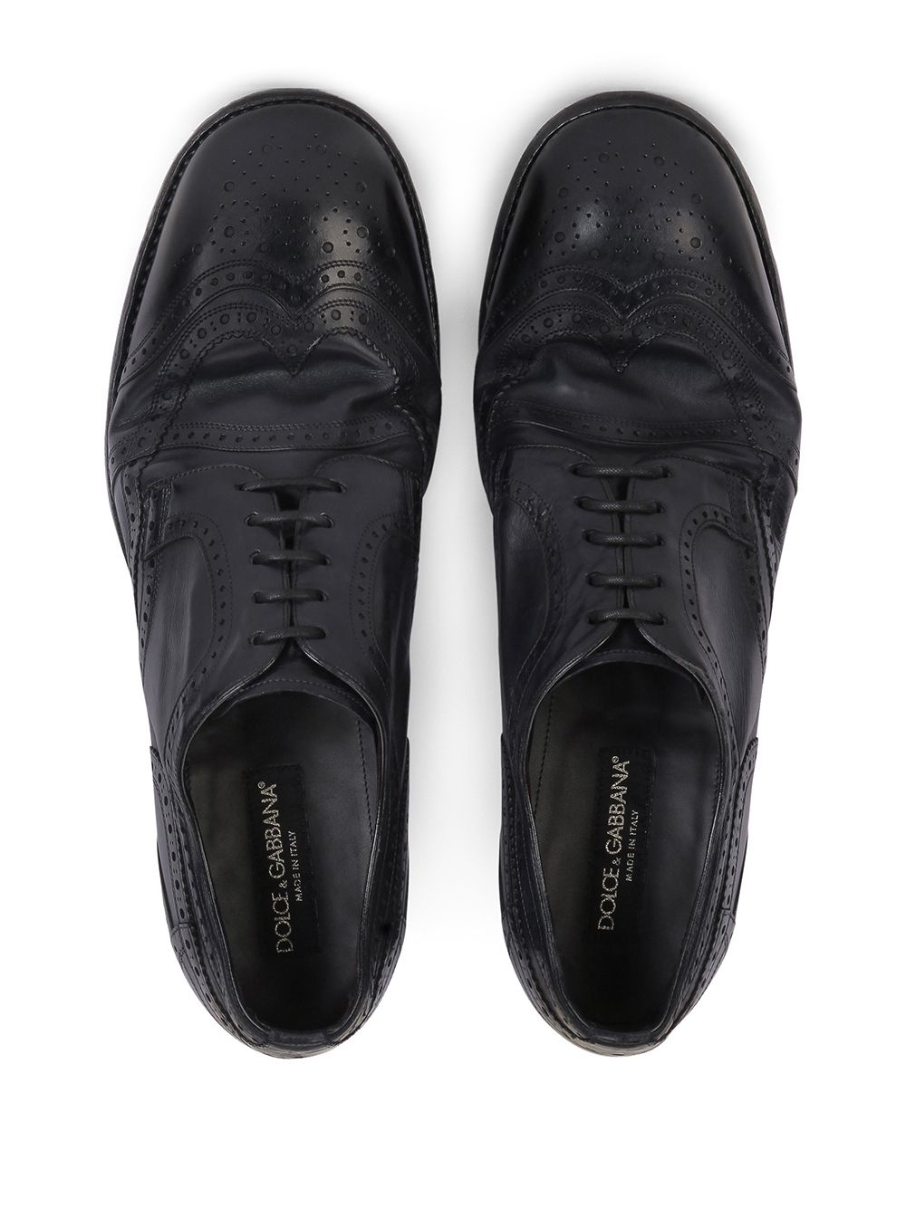 Shop Dolce & Gabbana Dented Style Derby Shoes In Blue