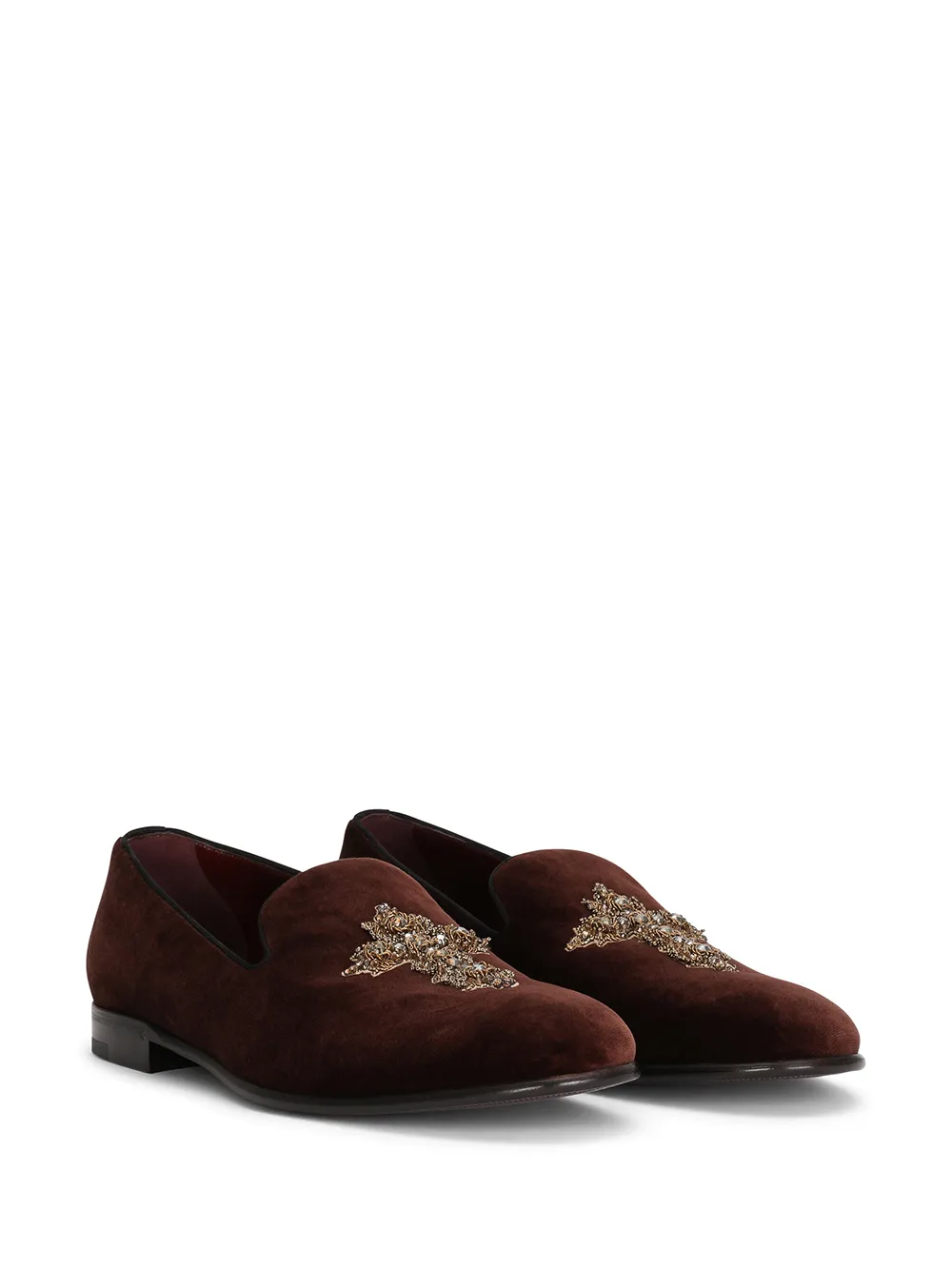 Dolce & Gabbana Fluwelen slippers - Rood