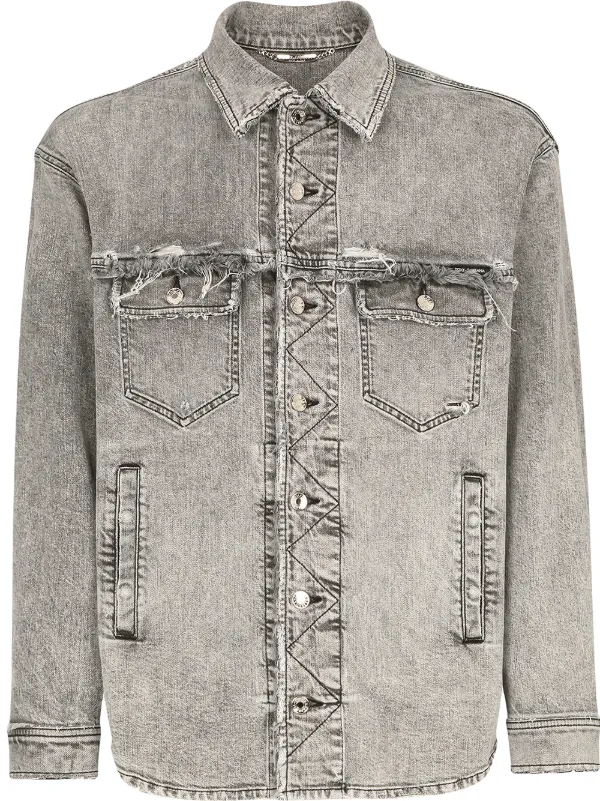 Gabbana distressed denim shirt jacket 