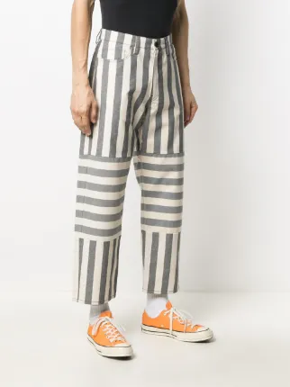 striped straight-leg trousers展示图