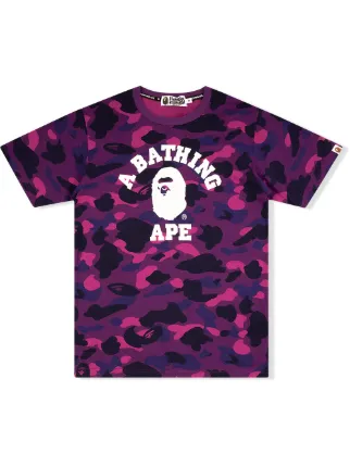 Shop Purple Black A Bathing Ape Colour Camo College T Shirt With Express Delivery Farfetch