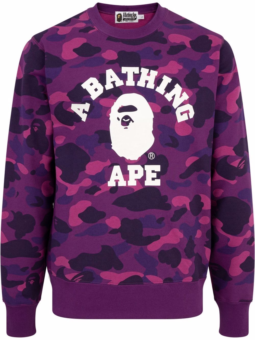 bape purple camo crewneck