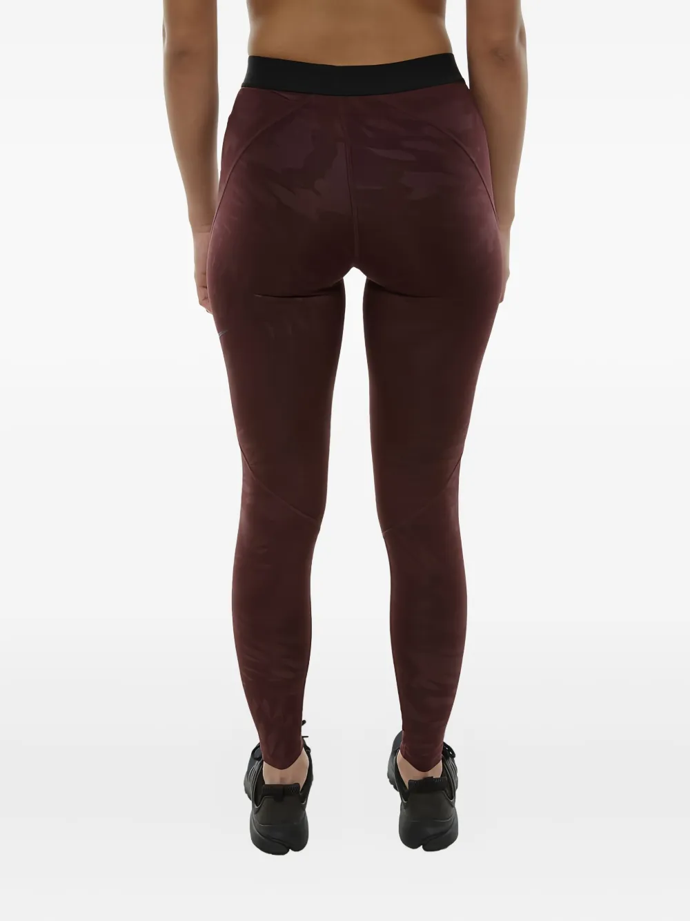 Nike Embossed-wing Leggings In Burgundy