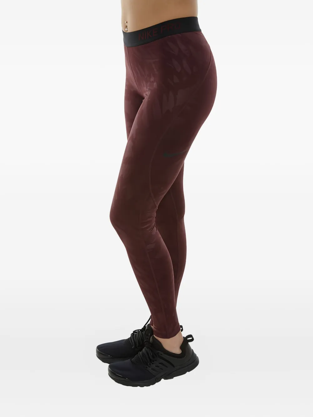 Nike Embossed-wing Leggings In Burgundy