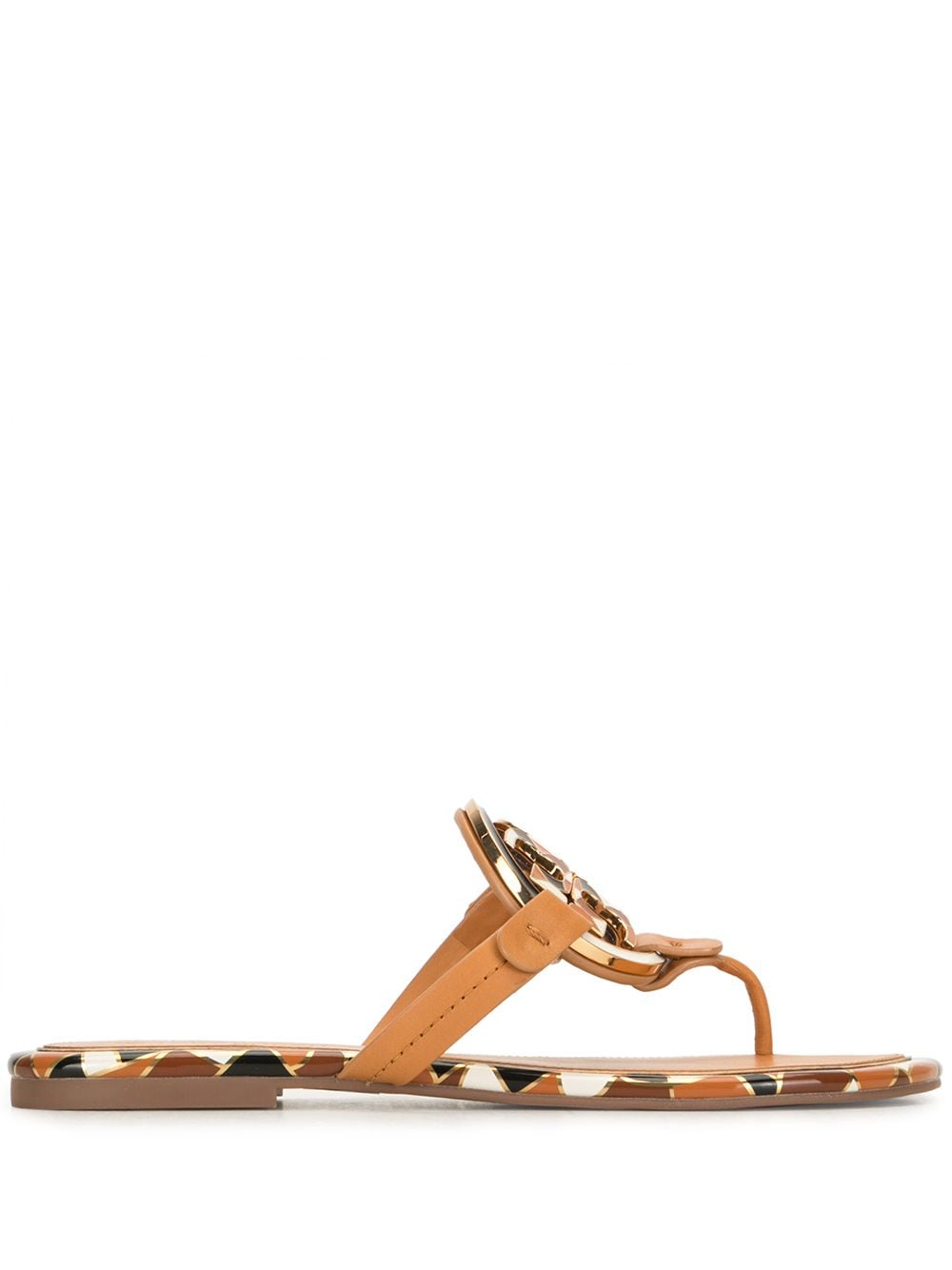 Tory burch enamel 2024 miller flat sandals