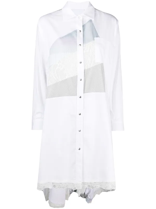 white embroidered shirt dress