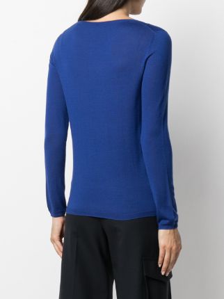 scoop-neck fine knit jumper展示图