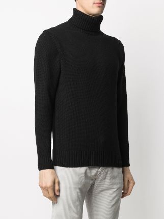 ribbed knit edge roll neck jumper展示图