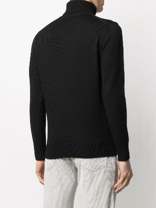 ribbed knit edge roll neck jumper展示图