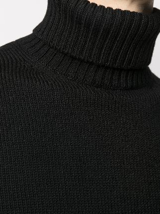 ribbed knit edge roll neck jumper展示图