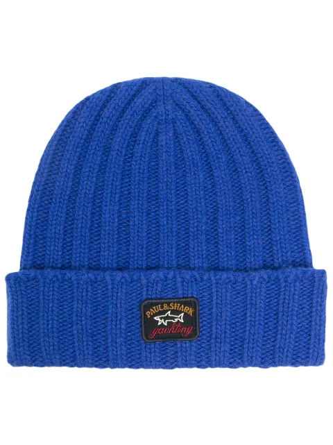 Paul \u0026 Shark ribbed-knit logo-patch 