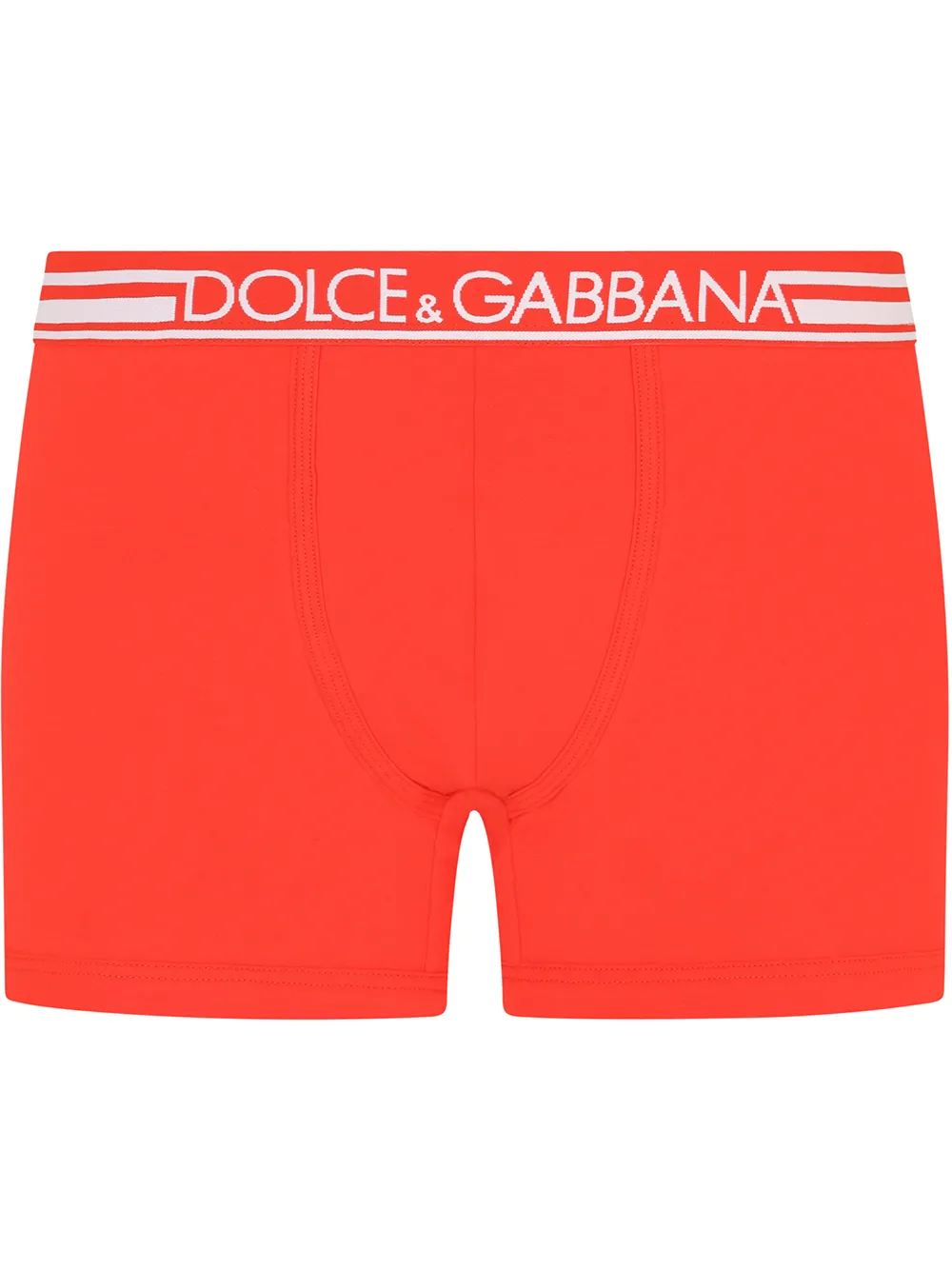 Dolce & Gabbana Logo Waistband Boxer Shorts In Red