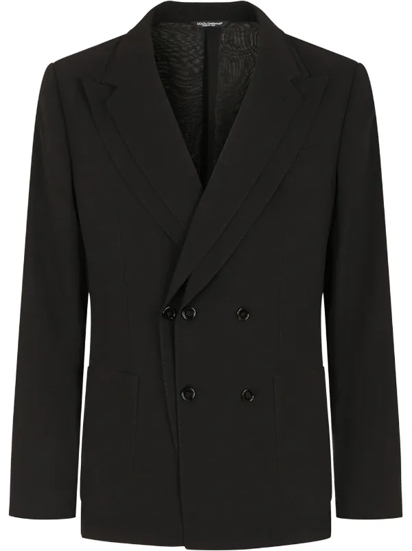 VIP【関税送料無料】希少 Dolce & Gabbana Virgin Wool Jacket Double-breasted wool Spencer jacket in Black for Men