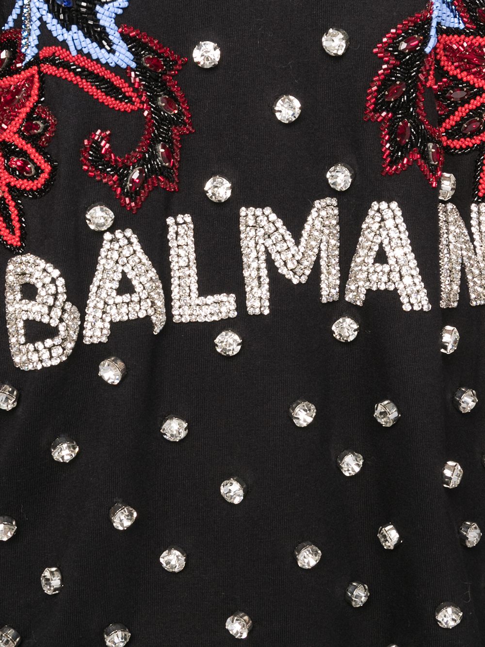 фото Balmain футболка с кристаллами и логотипом