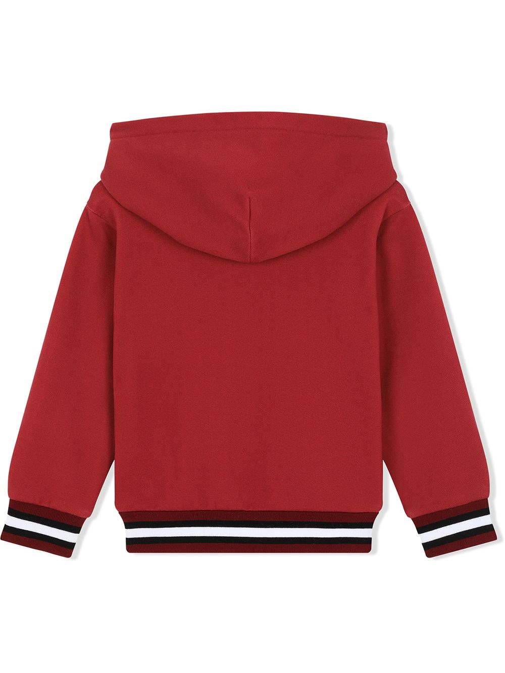 Shop Dolce & Gabbana Logo Patch Cotton Hoodie In Red