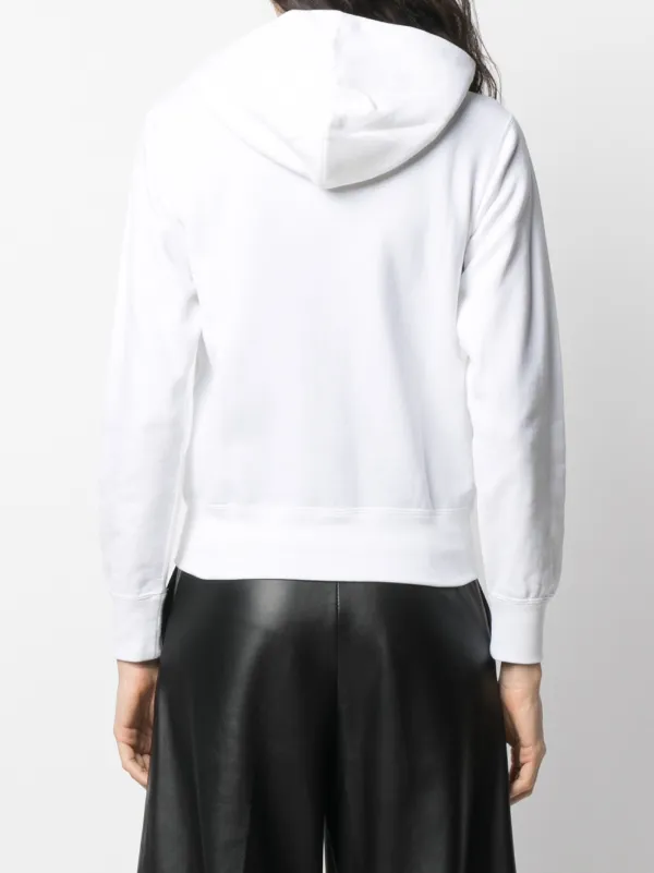 Comme Des Garçons Play logo-motif zip-up Hoodie | White