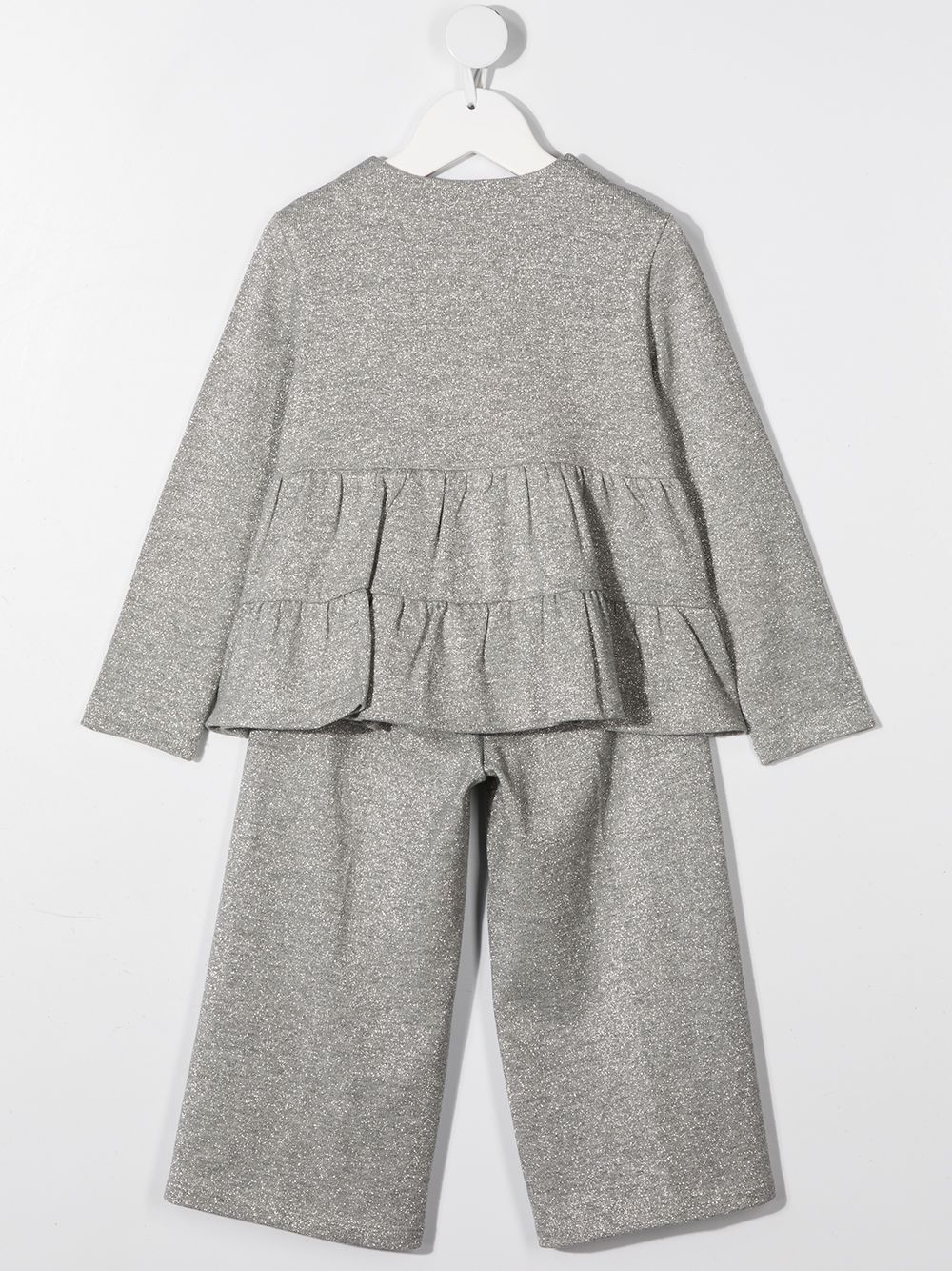 Shop Il Gufo Two-piece Cardigan Set In Grey