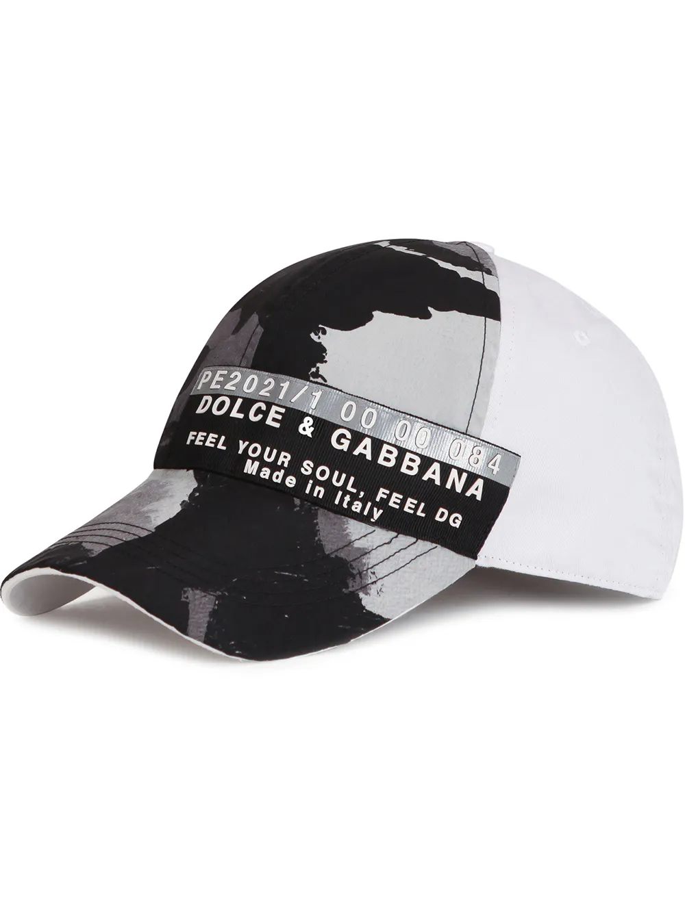 Dolce & Gabbana Zwart Wit Logo Baseball Pet Black Heren