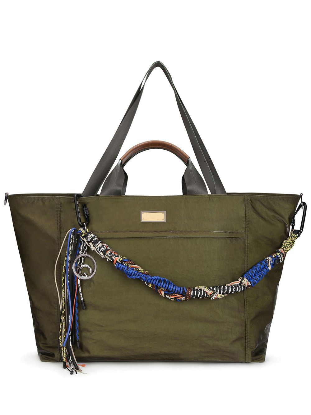 Dolce & Gabbana Logo-plaque Padded Tote Bag In Green