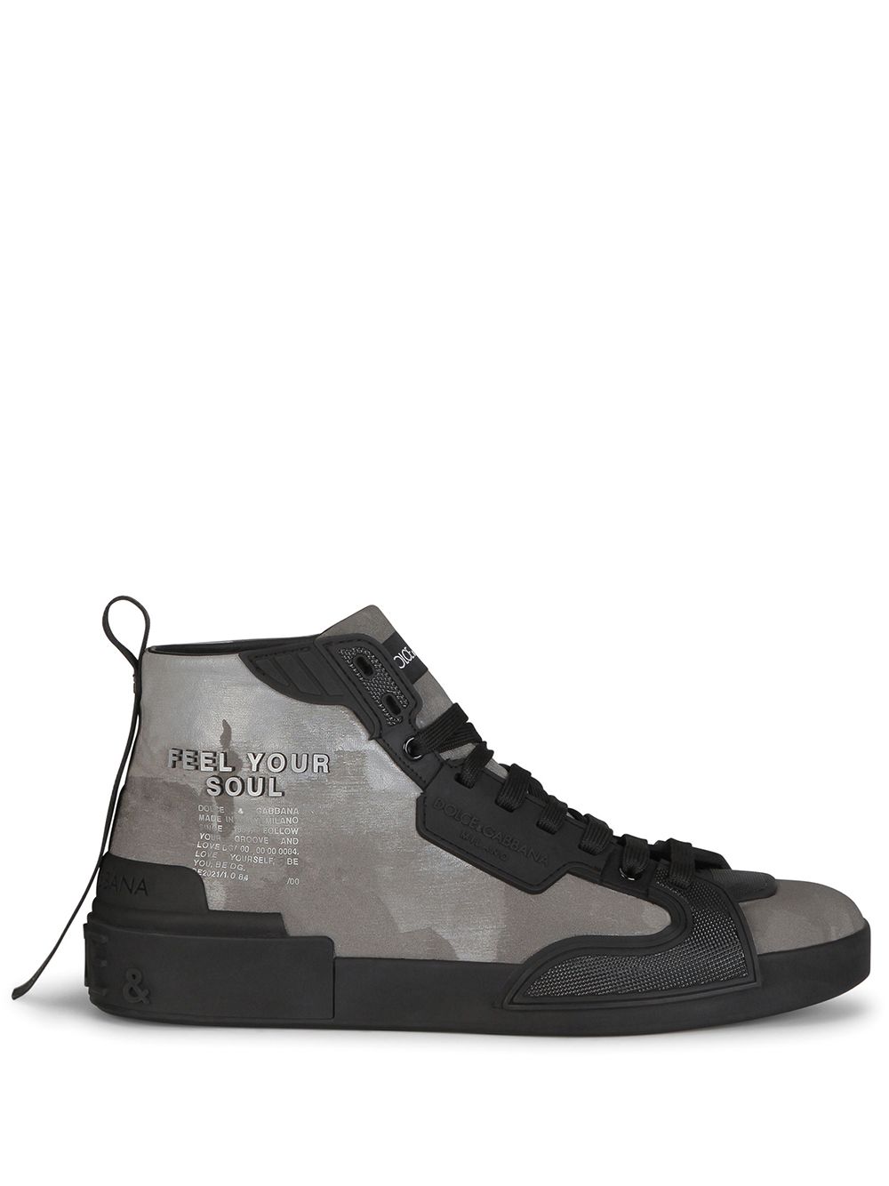 Shop Dolce & Gabbana Portofino Light High-top Sneakers In Grey