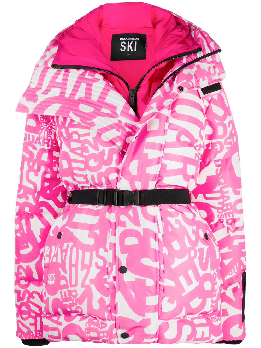 

Dsquared2 DSQ2 graffiti print puffer jacket - Pink