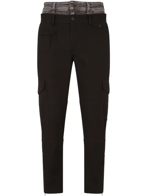 Dolce & Gabbana double-waist straight-leg trousers
